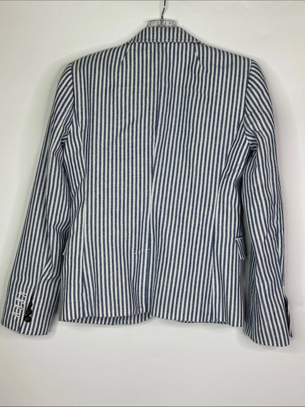 J. Crew Blue White Striped Button Blazer Jacket Size 0